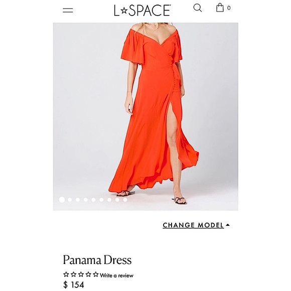 LSPACE PANAMA MAXI  DRESS FLOWY OFF SHOULDER OR ON IN POPPY SIZE LARGE NWT - Picture 10 of 10